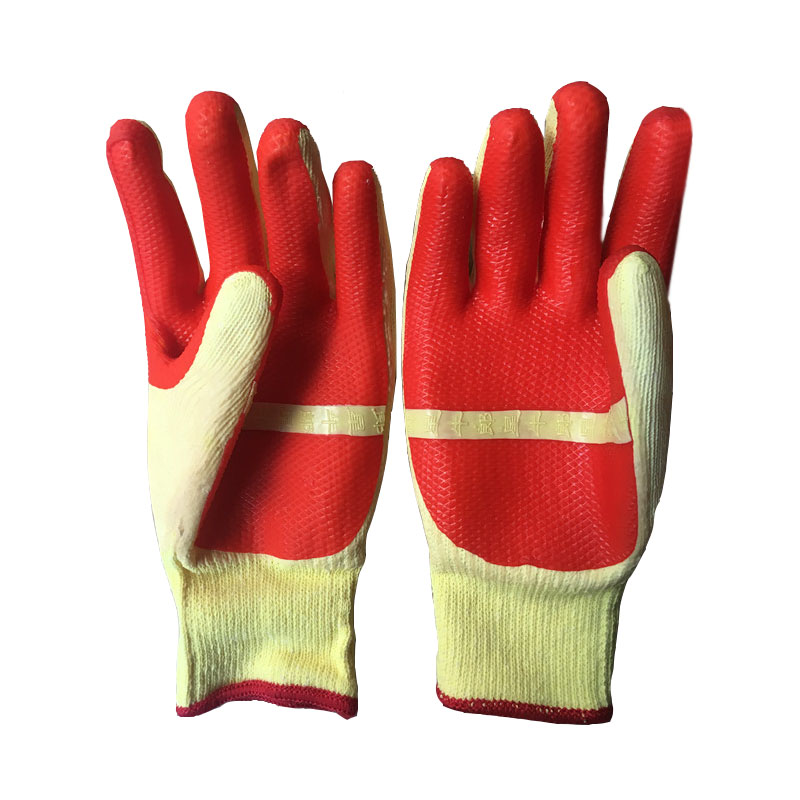 牛郎星NL-198黃紗紅膠膠片勞保手套圖片1 牛郎星NL-198黃紗紅膠膠片勞保手套圖片1