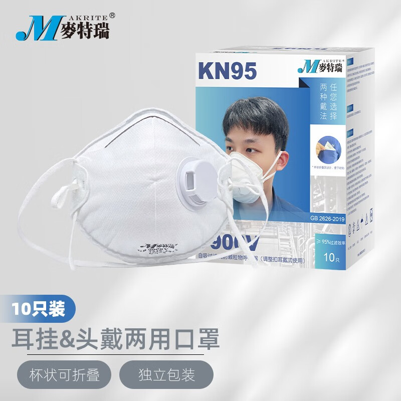 麥特瑞9900V KN95折疊帶閥耳掛頭戴式雙用防塵口罩圖片1 麥特瑞9900V KN95折疊帶閥耳掛頭戴式雙用防塵口罩圖片1
