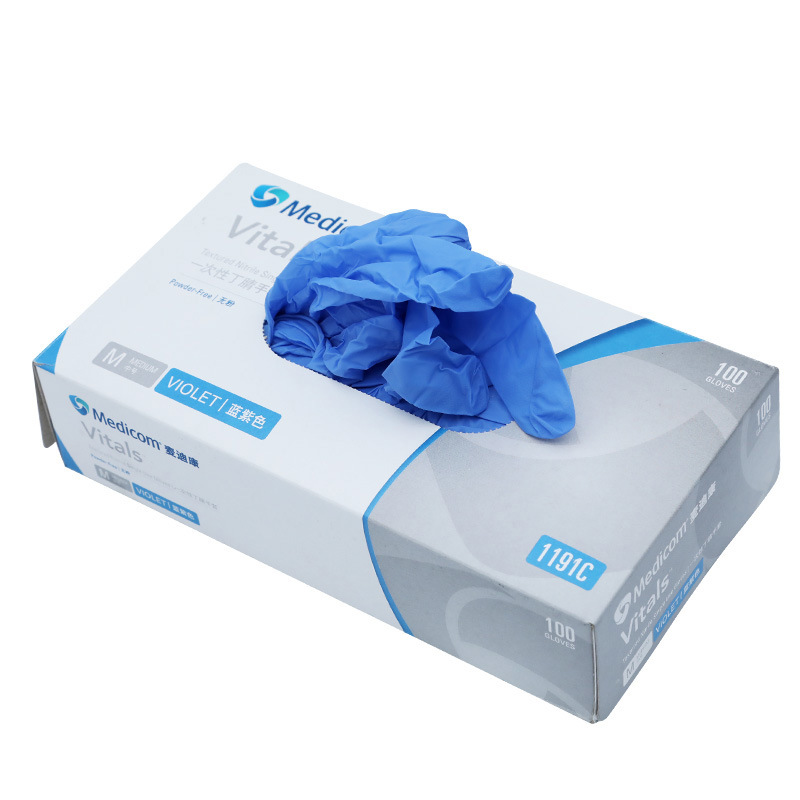 麥迪康1191C藍色無粉一次性丁腈手套M圖片4