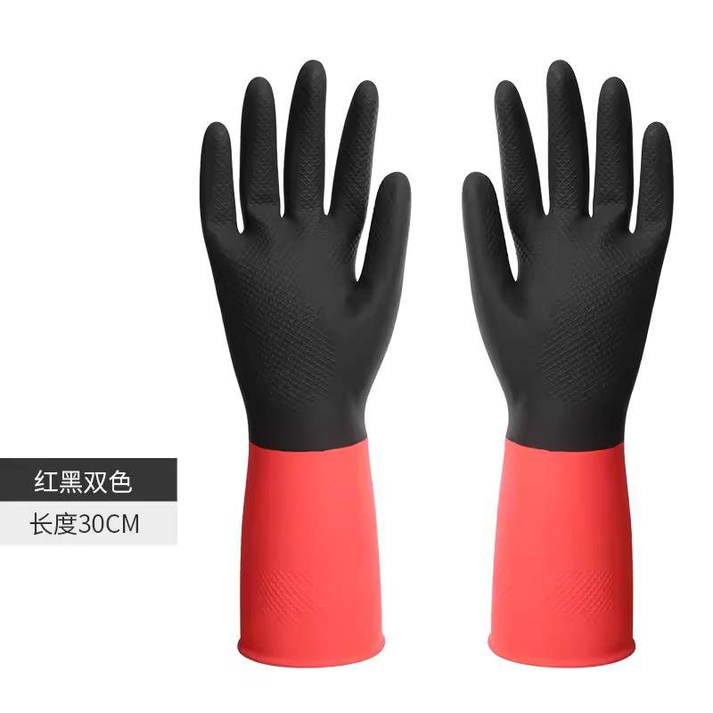 雪蓮30142家用天然乳膠絨里袖口雙色魚鱗紋手套圖片4 雪蓮30142家用天然乳膠絨里袖口雙色魚鱗紋手套圖片4