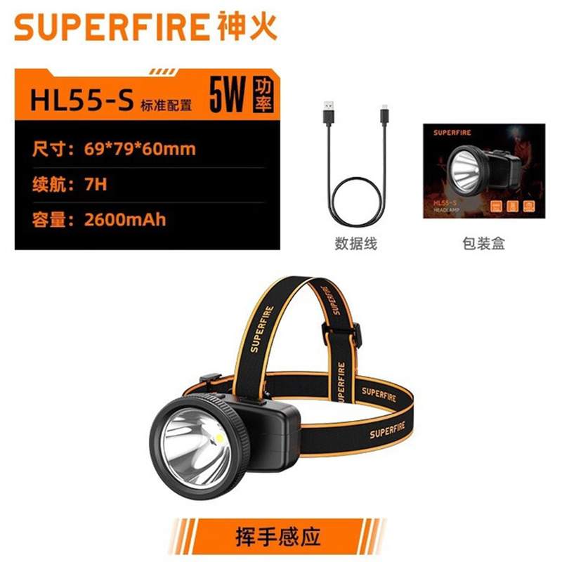 神火HL55-S智能感應揮手即亮長續航戶外多用頭燈圖片1 神火HL55-S智能感應揮手即亮長續航戶外多用頭燈圖片1
