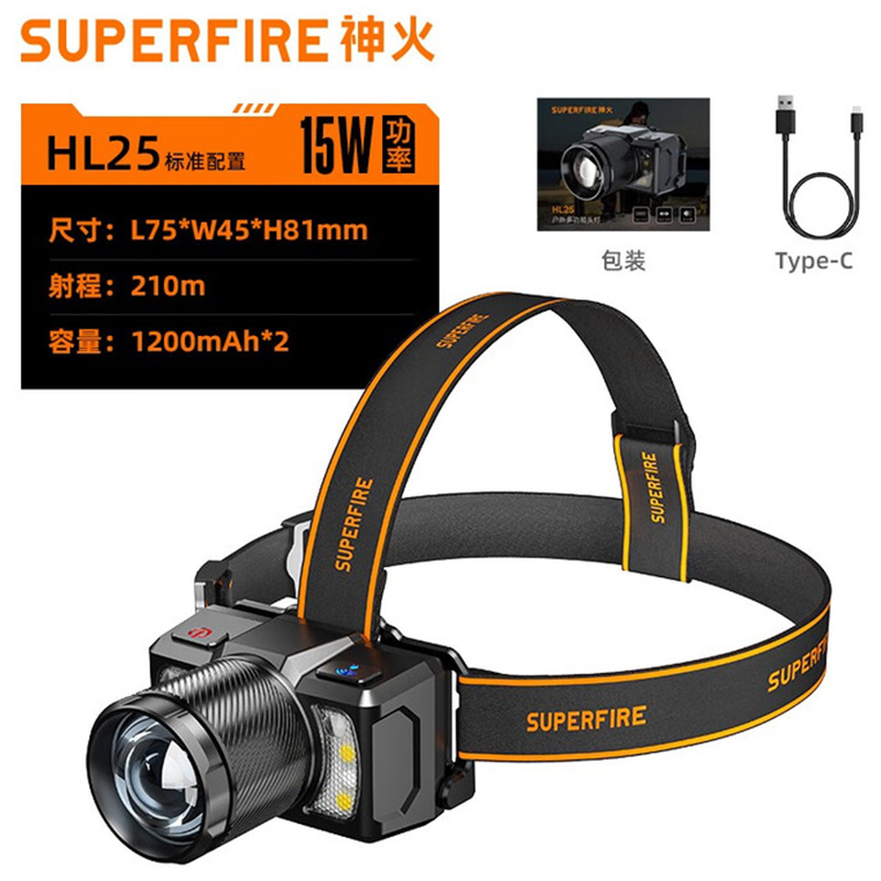 神火HL25持久續航智能感應機械式變焦頭燈圖片1 神火HL25持久續航智能感應機械式變焦頭燈圖片1