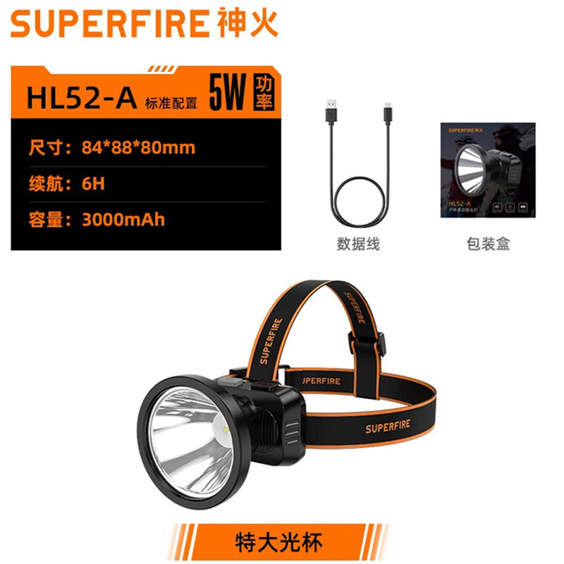 神火HL52-A大光斑高亮遠射探照頭燈圖片1 神火HL52-A大光斑高亮遠射探照頭燈圖片1