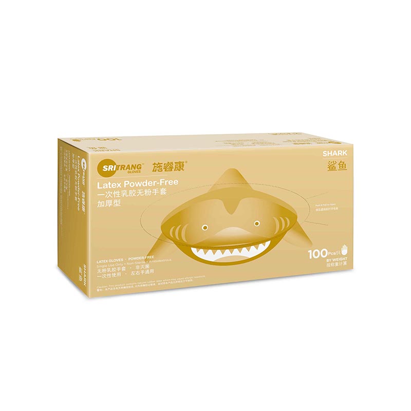 施睿康加厚型一次性乳膠無粉手套