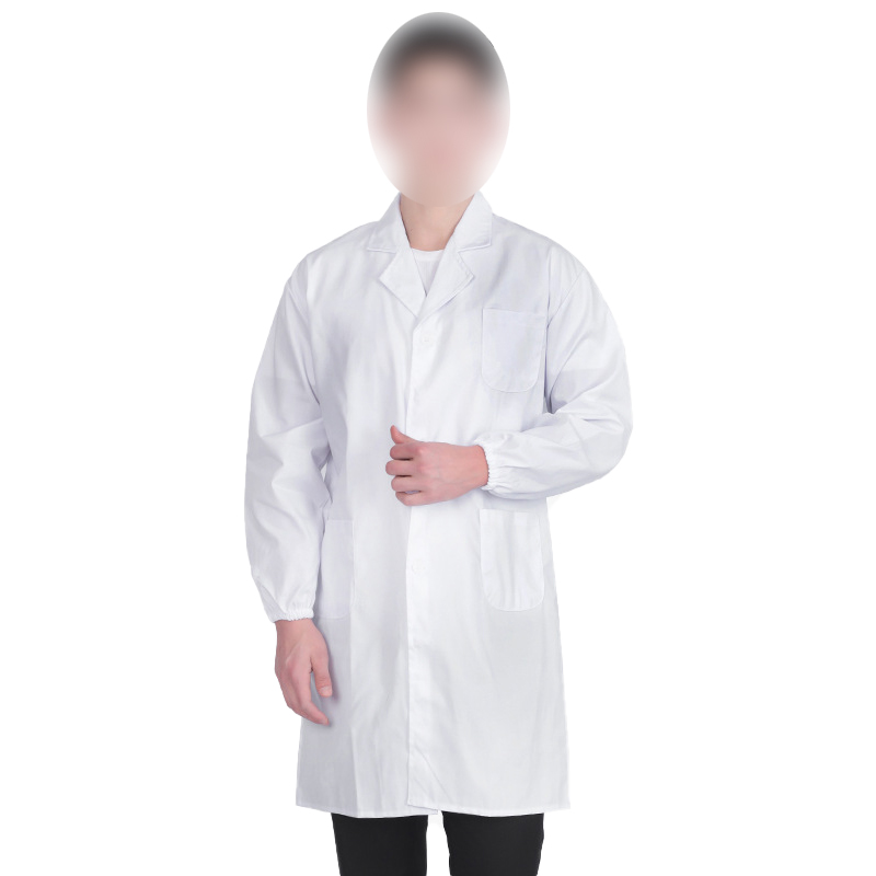 白大褂長(zhǎng)袖薄款純棉松緊袖口醫(yī)護(hù)服
