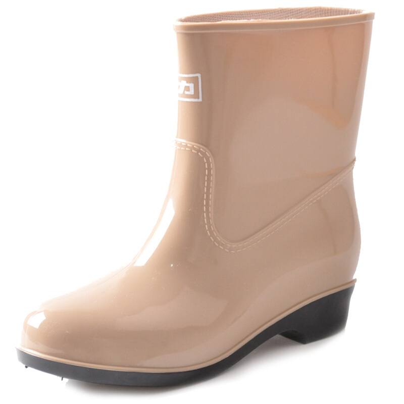 回力523卡其色PVC耐油雨靴
