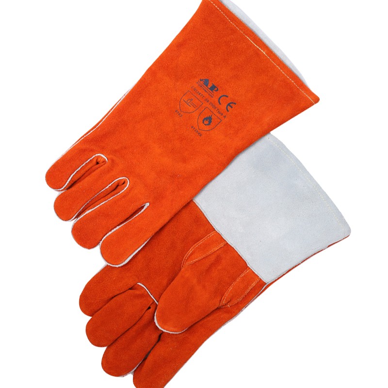 友盟AP-0328銹橙色抗割隔熱電焊手套