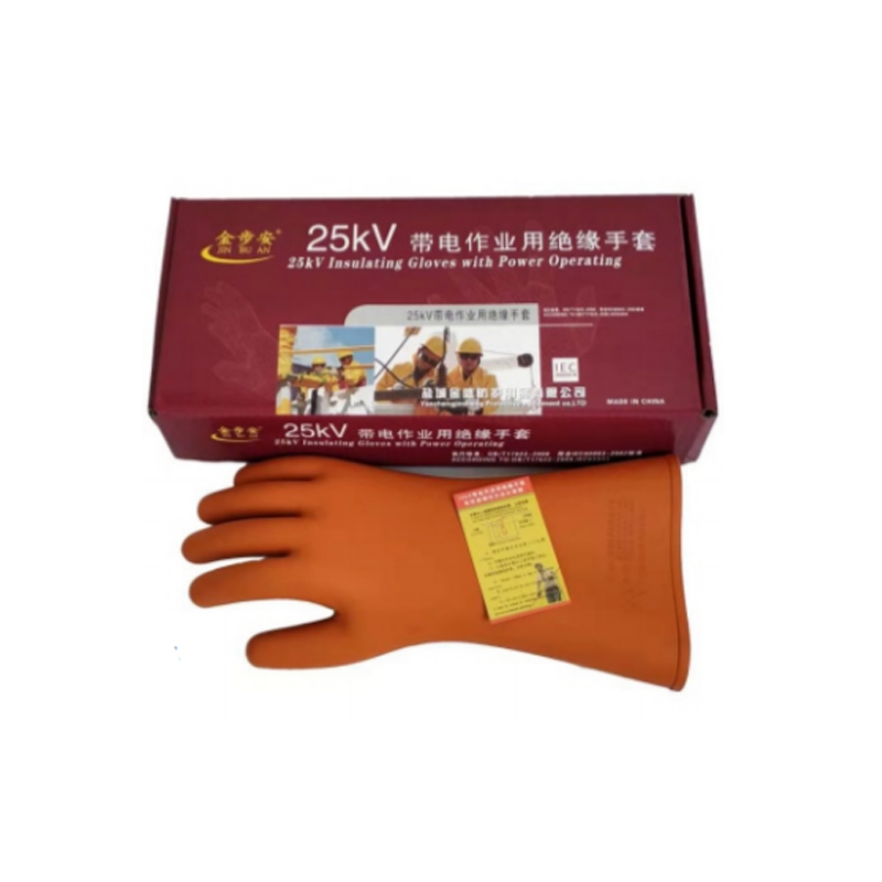 金步安橙色橡膠絕緣手套25KV手型款