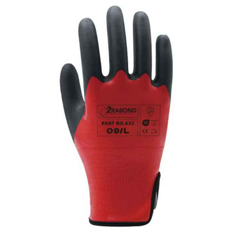 2RABOND 632丁腈光面尼龍內襯包邊開叉防油手套