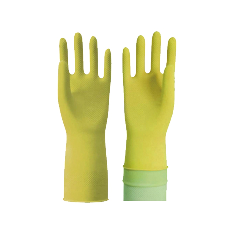 雪蓮10142家用天然乳膠絨里直邊袖口魚(yú)鱗紋手套