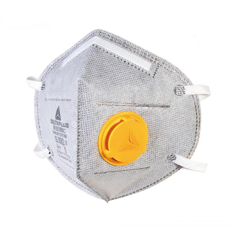 代爾塔104206 M1202VBWC折疊帶閥頭戴式FFP2級活性炭防塵口罩