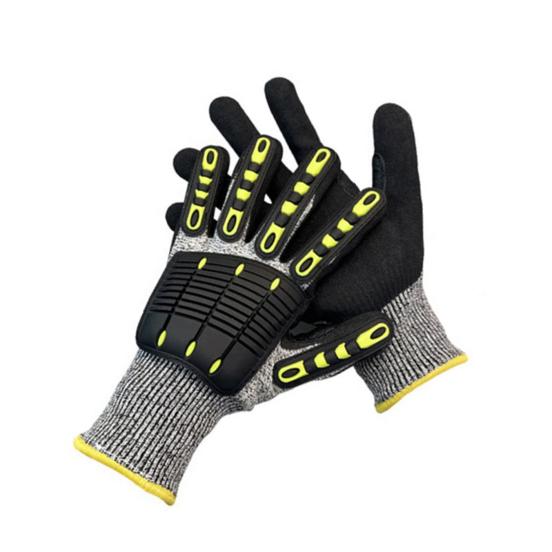 STANLEY史丹利ST5920丁腈浸掌TPR橡膠手背機械防護耐沖擊防震手套