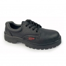 澳翔AX013黑色二層荔枝紋牛皮防砸橡膠大底安全鞋