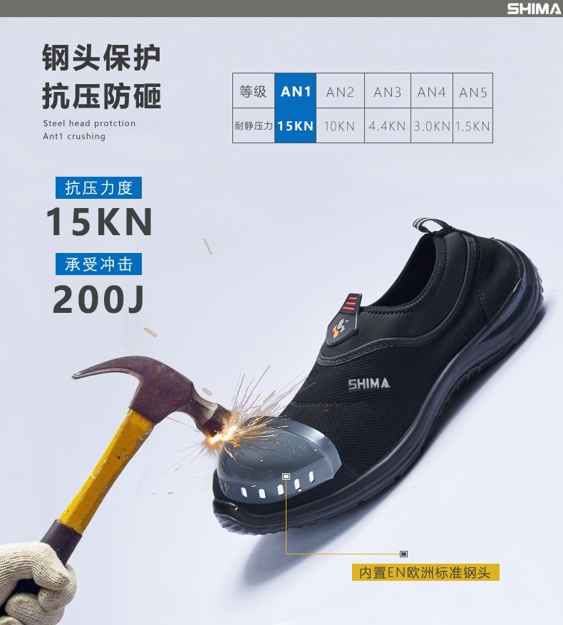SHIMA?，?3001防砸防靜電防刺穿勞保鞋圖片3