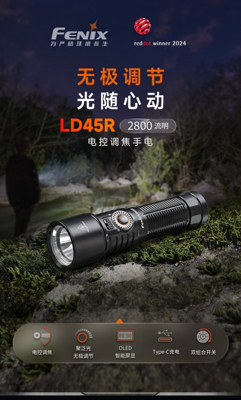 FENIX菲尼克斯LD45R LD系列電控調焦手電1.jpg